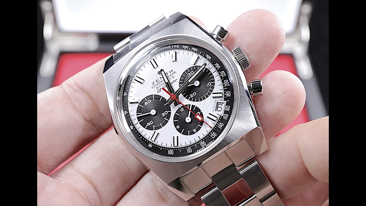 (Op.70) Zenith El Primero A384梯形鋼帶版開箱評測 -- 最完美比例的復古熊貓面高頻計時碼錶