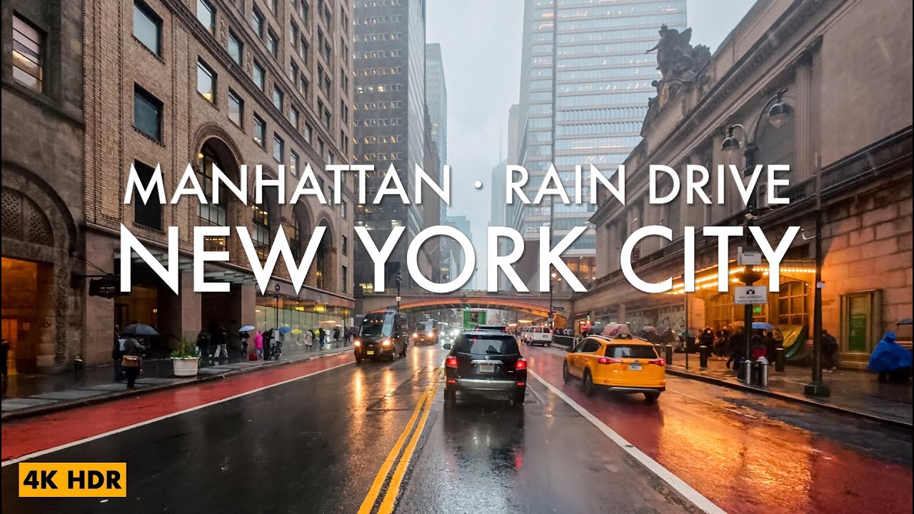 New York City 4K Rain Drive | Queens &rarr; Manhattan