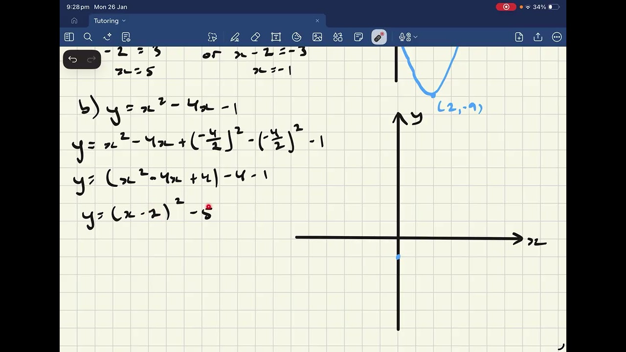 Quadratic Functions: Graphing using Completing the Square