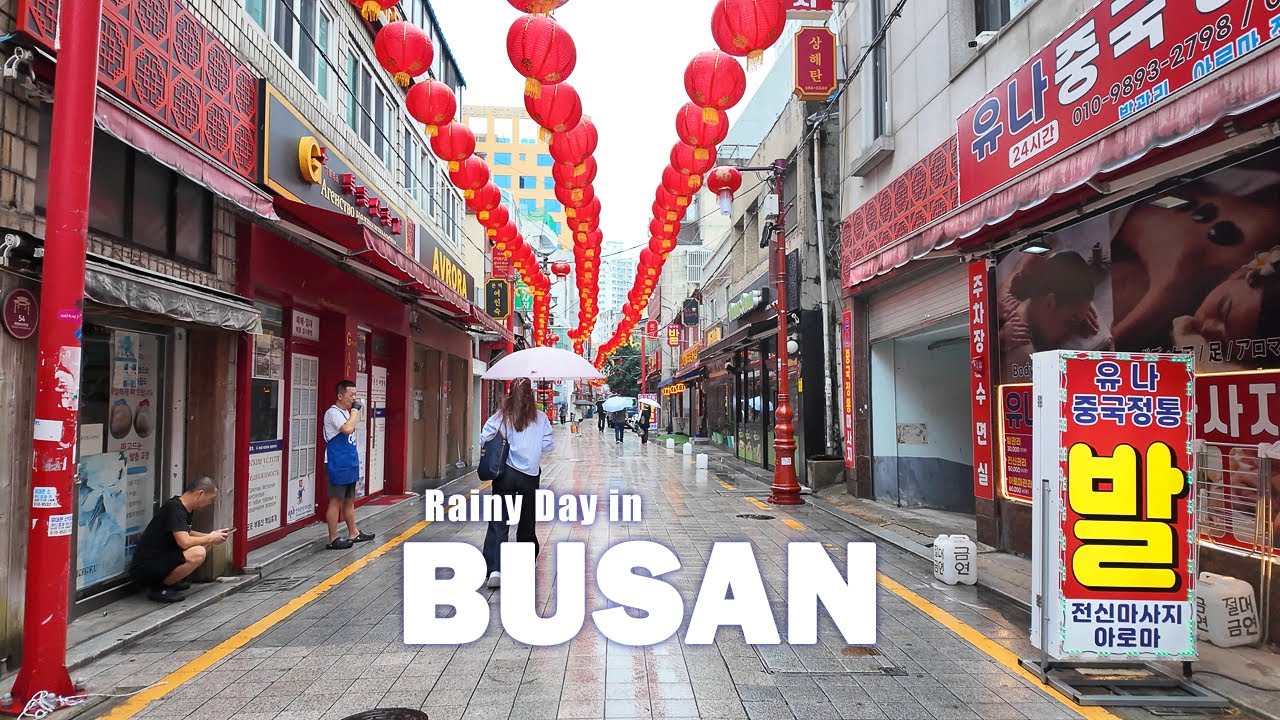 Busan Rain Walk | Exploring from Busan Station to Nampo-dong | Korea 4K Walking Tour