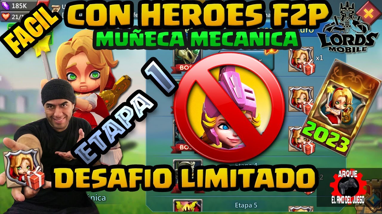 DESAFIO LIMITADO DESASTRE OSCURO ETAPA 1 MUÑECA MECANICA ASTRE SIN CABALLERA ROSA LORDS MOBILE ✅