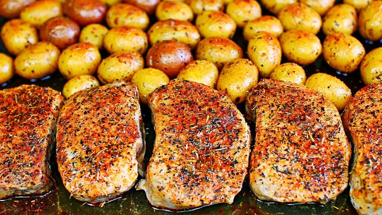 One Pan Ranch Pork Chops and Potatoes - Easy Pork Chops and Potatoes Recipe