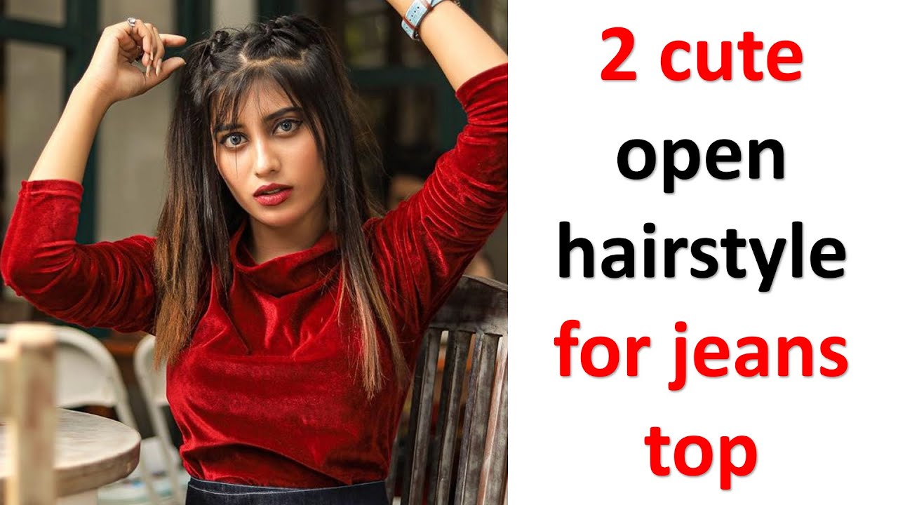 2 Cute open hairstyle for jeans top | quick & easy hairstyle | hair style