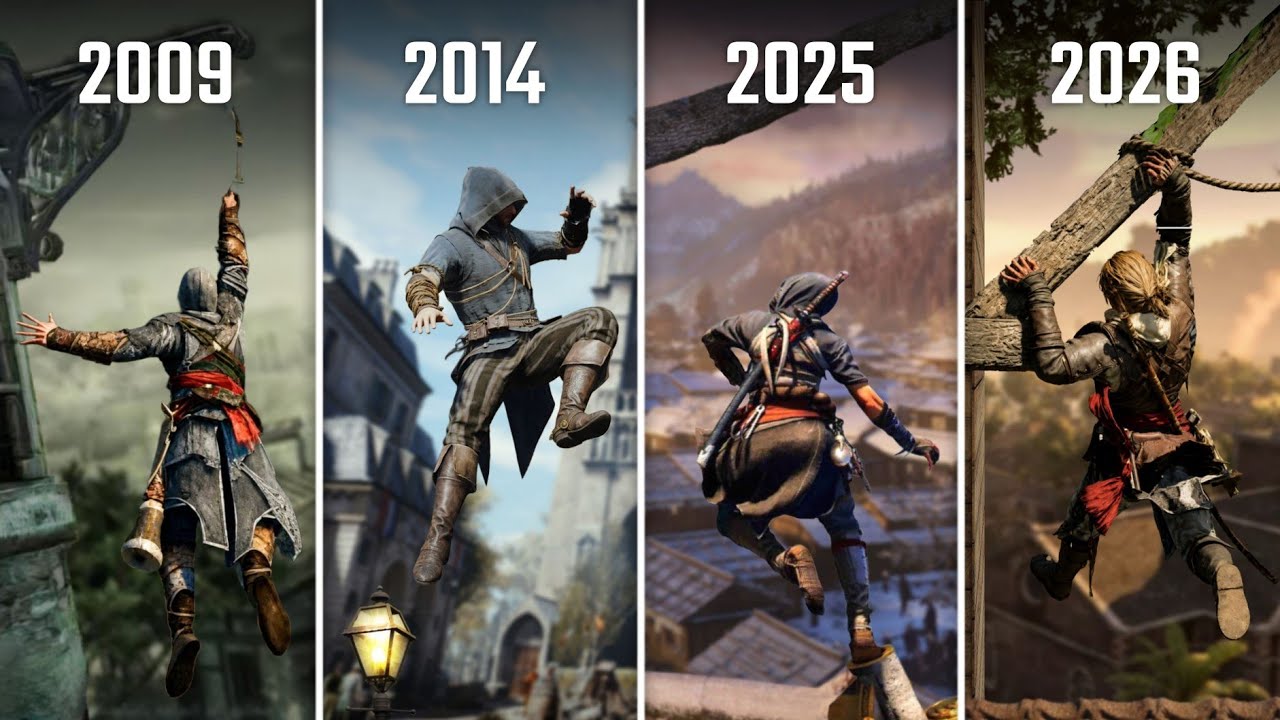 30 Seconds of Parkour From Every Assassin's Creed | AC 1 - Assassin's Creed Black Flag Resynced