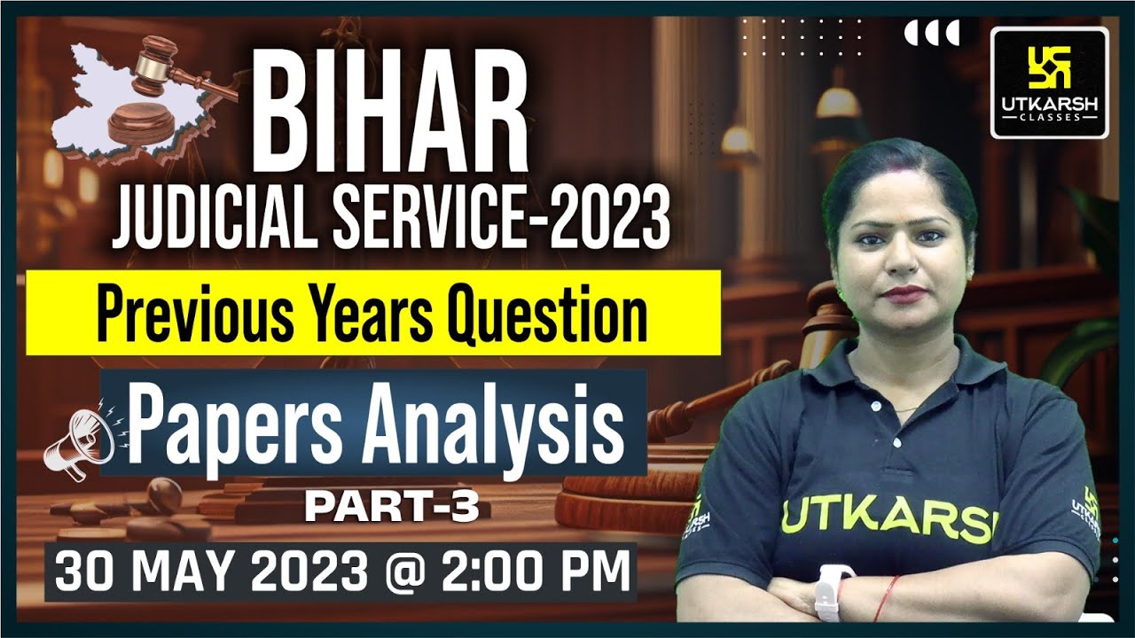 Bihar Judiciary Previous Years Question Papers Analysis #3 | Bihar Judiciary 2023  | Sarika Mam