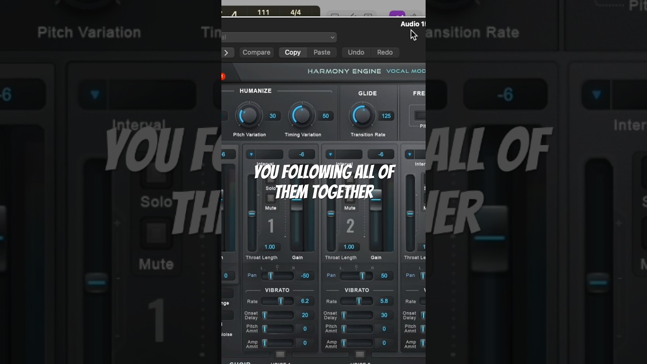 Inserting harmony engine on vocals #harmonize
