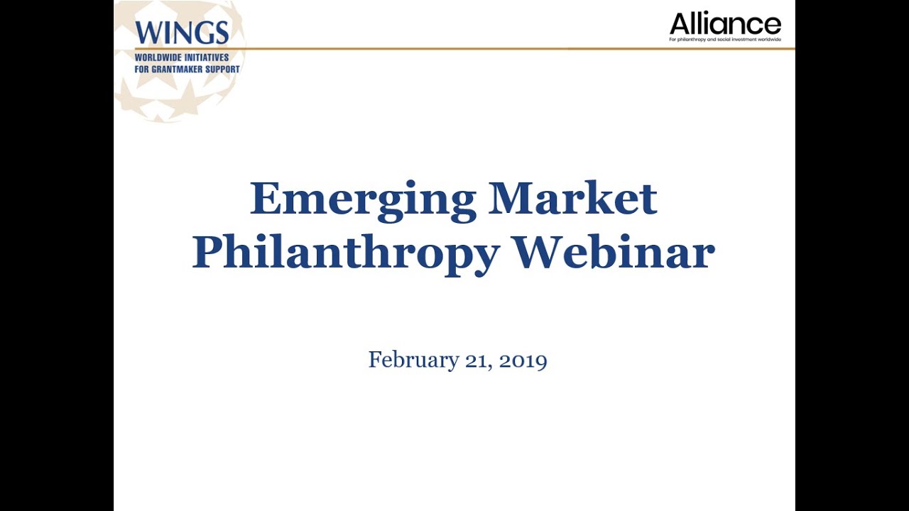 WINGS & Alliance | Emerging Market Philanthropy Webinar
