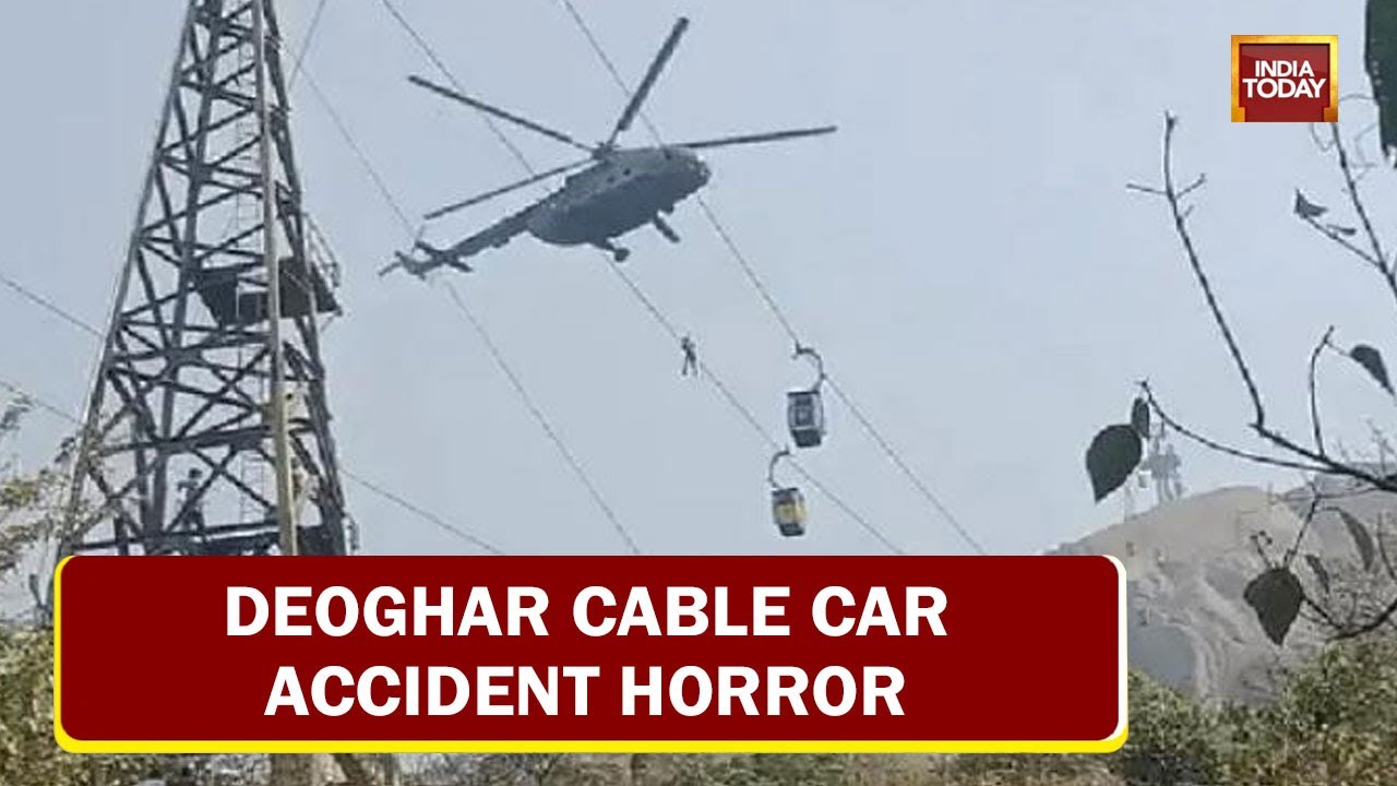 Deoghar Cable Car Accident Horror: Man, Woman Fall From Chopper Amid Rescue Operation