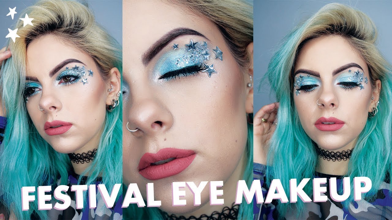 SILVER GLITTER FESTIVAL EYE MAKEUP