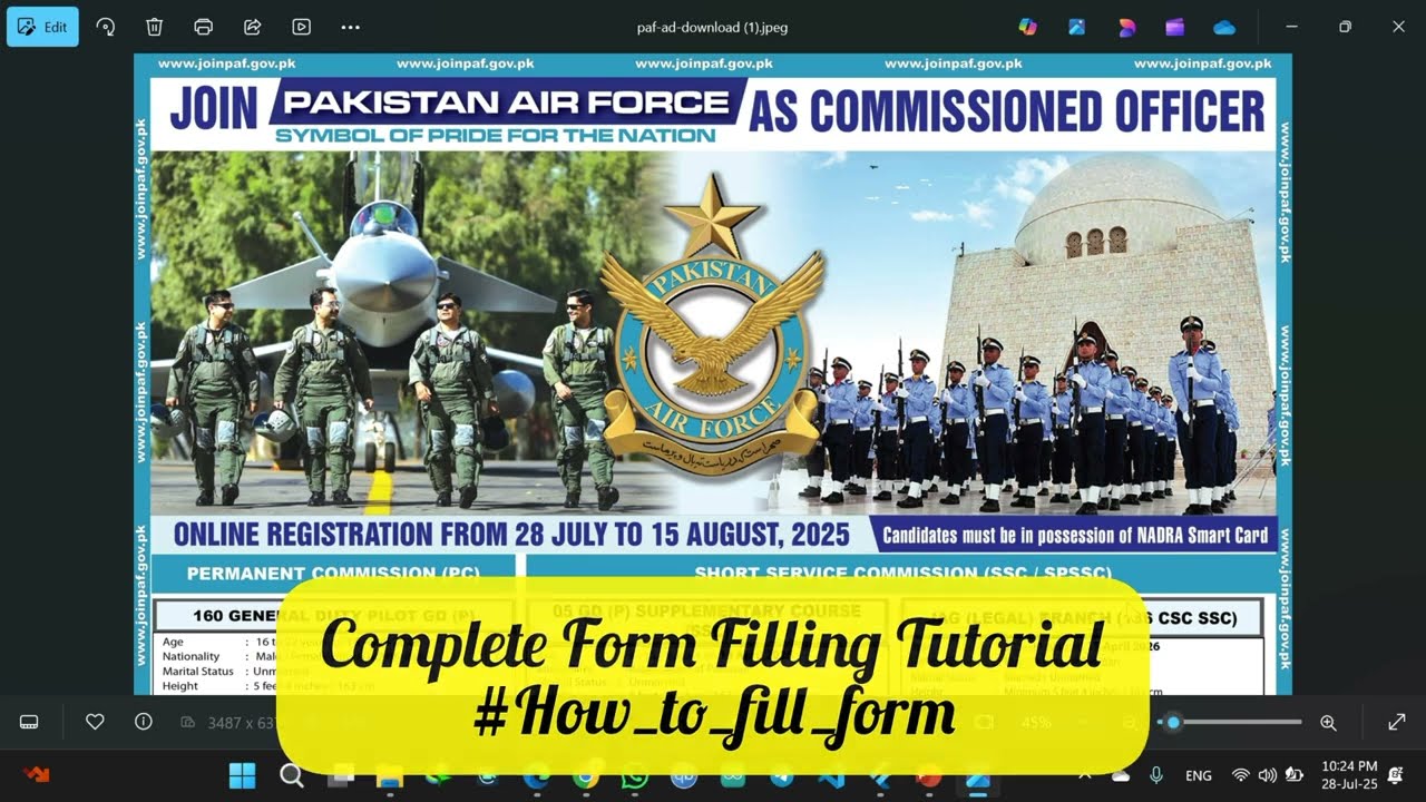 Join Pakistan Air Force 2025 as Commissioned Officer | Full Guide + Online Form Filling Step by Step