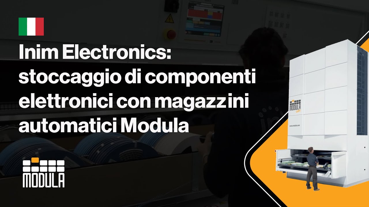 Inim Electronics: stoccaggio di componenti elettronici con magazzini automatici Modula