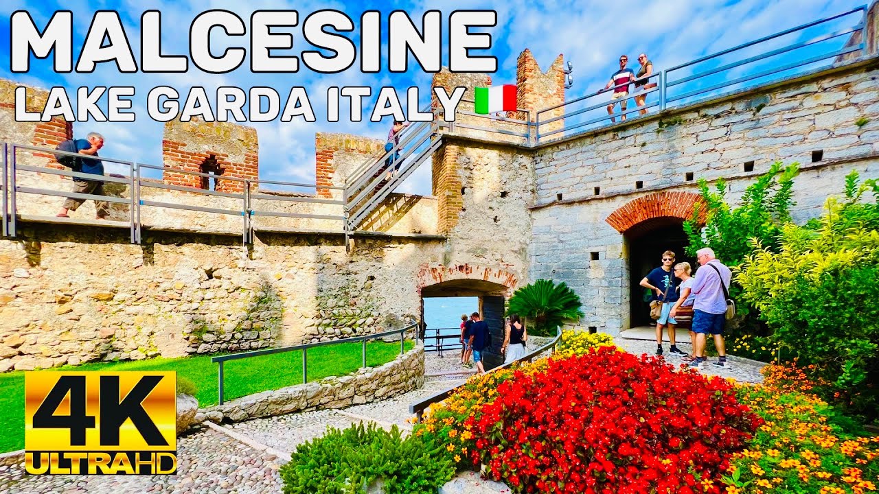 MALCESINE LAKE GARDA ITALY | WALKING TOUR- THE SCALIGER CASTLE 4K 60 FPS