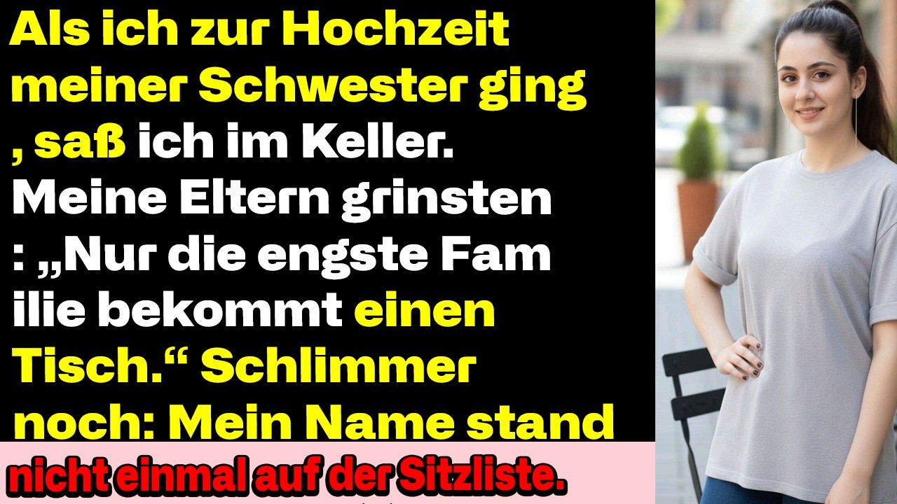 Meine Schwester heiratete – ich saß im Keller, und meine Eltern lachten darüber