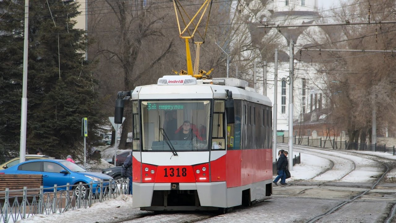 Поездка на трамвае 71 605РМ13 борт 1318 по маршруту 3 Саратов