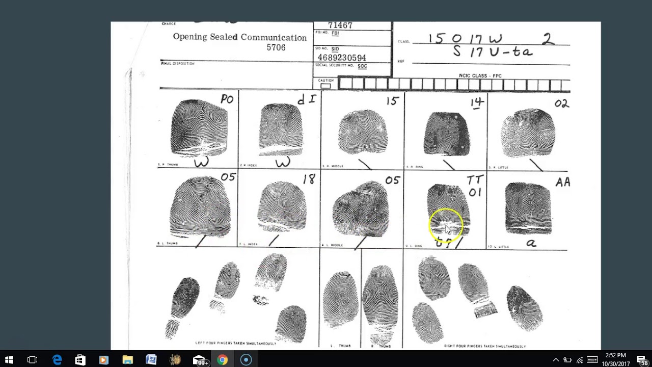 NCIC and AFIS Classifications
