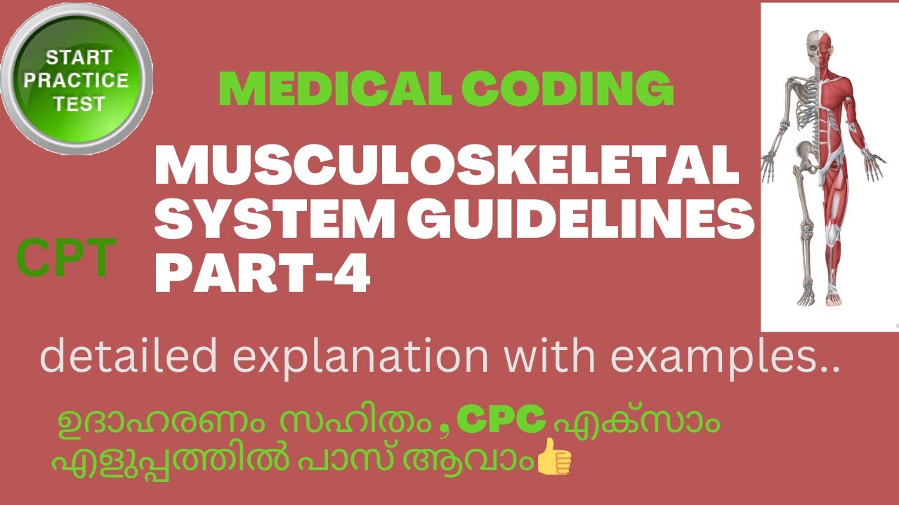 MUSCULOSKELETAL SYSTEM GUIDELINES AND PRACTICE QUESTIONS PART-4 || MEDICAL CODING