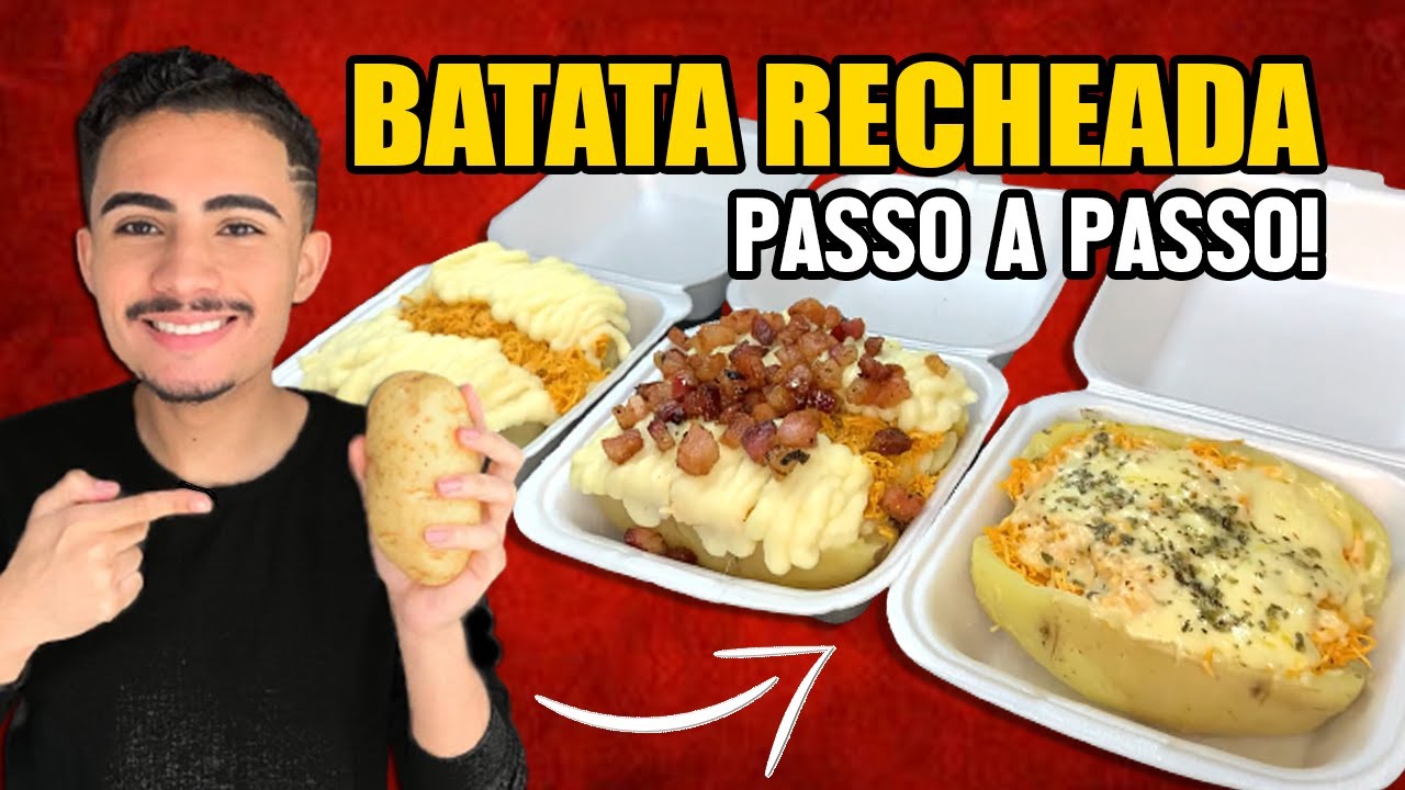 Como Fazer Batata Recheada / BATATA RECHEADA COM FRANGO