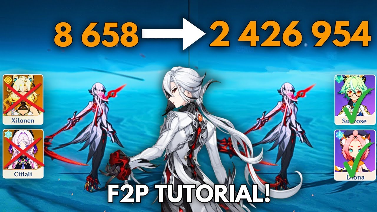 F2P ARLECCHINO 2.4M Nuke Tutorial !! [ Genshin Impact ]