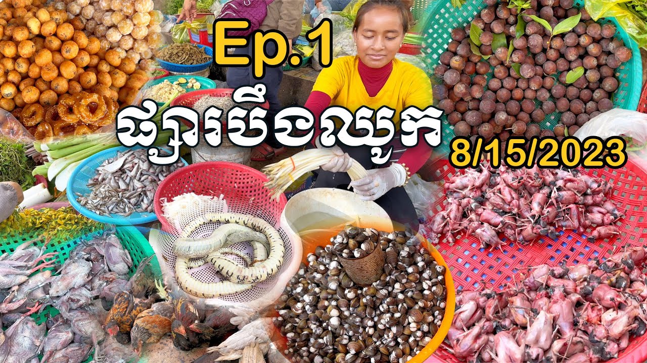 Cambodia, Battambang, Boeng Chouk market,Ep.1|Buying meat and vegetable or snack. Biggest market