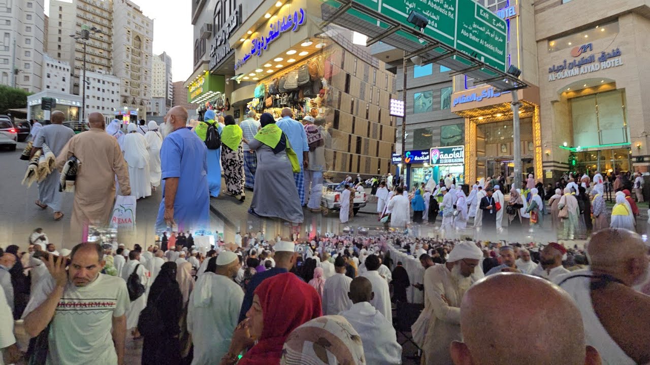 شاهد أجواء المساء في مكة وزحمة المسجد الحرام
