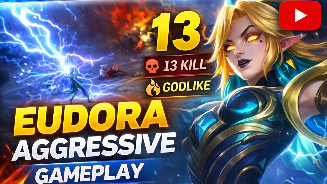 Eudora aggressive gameplay with 13 kills. #trending #mlbb #mobilelegends #eudora 