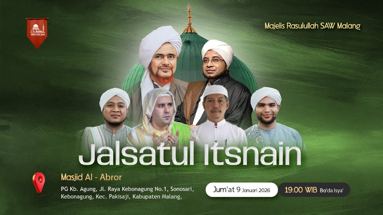 🔴[LIVE] JALSATUL ISTNAIN MAJELIS RASULULLAH SAW MALANG|9 JANUARI 2026| MASJID AL ABROR, PG. KB AGUNG