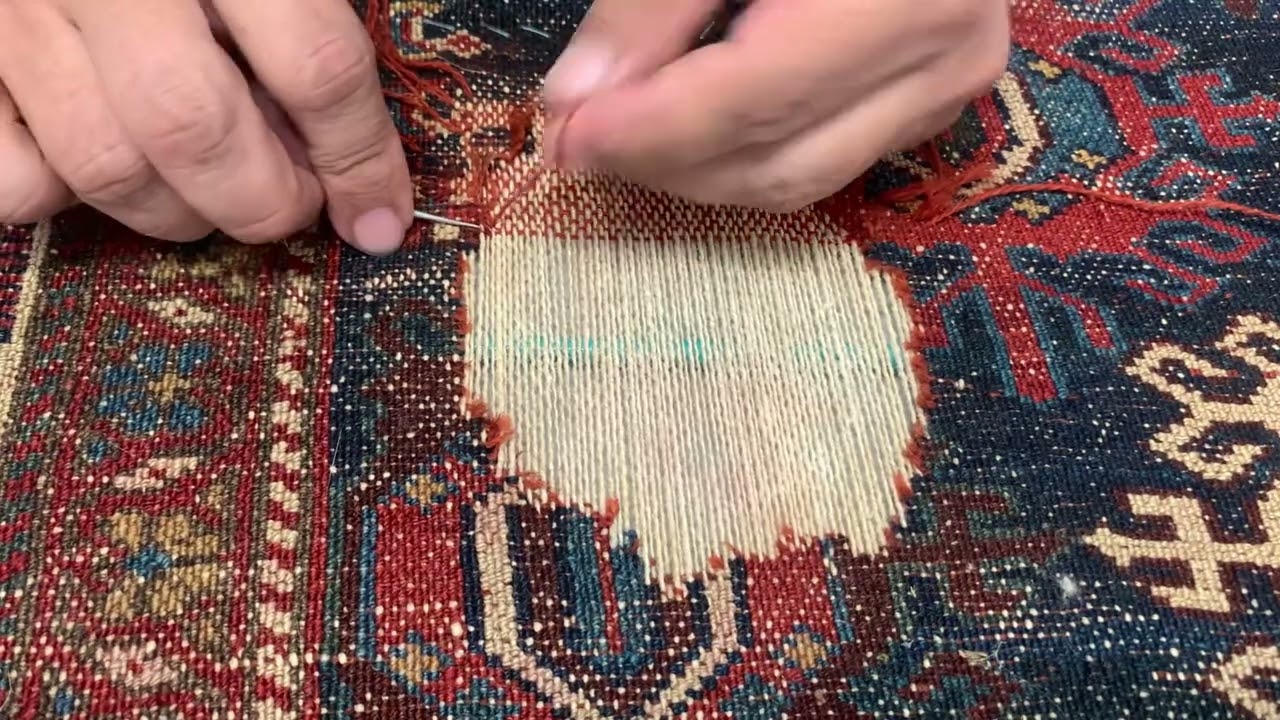 How to repair a hole in an Oriental rug?