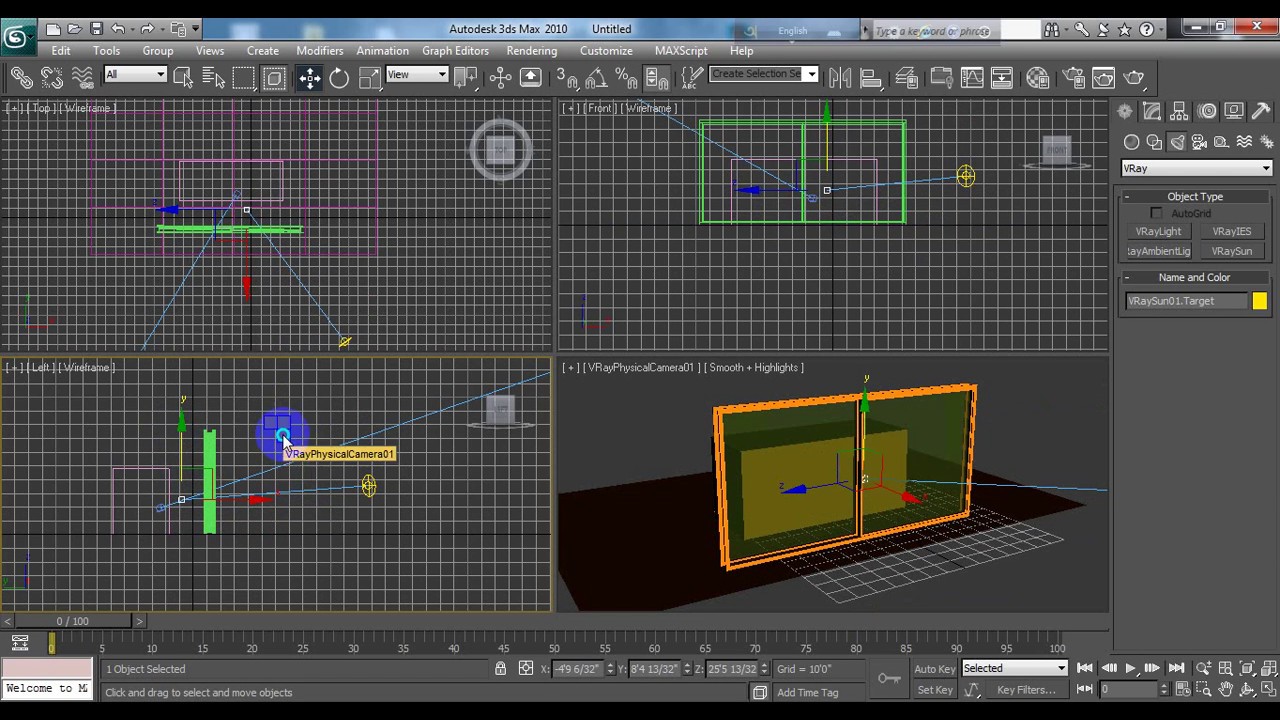 3ds max bangla tutorial (Multi/sub-object, Vray lighting & vray camera) part 6