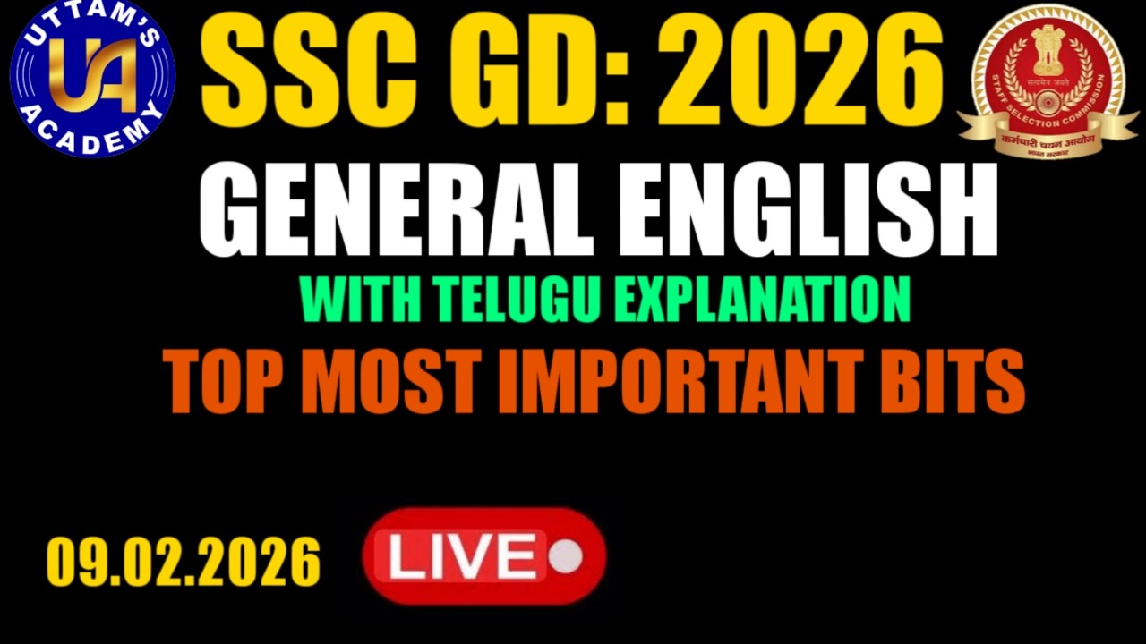 SSC GD ENGLISH LIVE WITH TEJASWI MAM