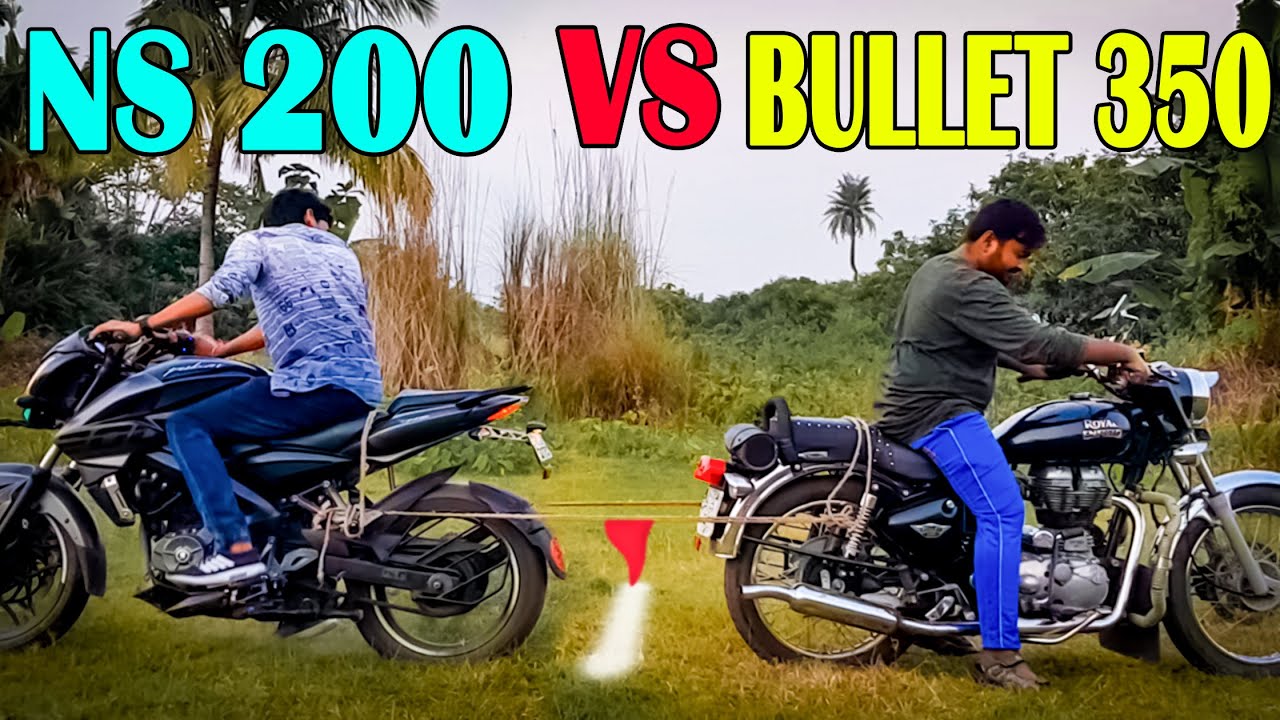 Royal Enfield Bullet 350 vs Bajaj Pulsar NS 200 Power Test || Let's See Which Bike Win |||