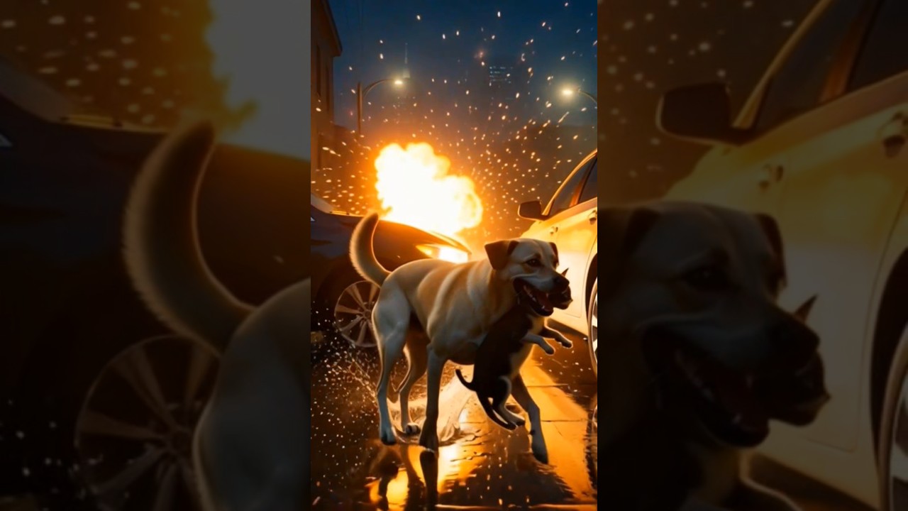 A Second Before Explosion #HiddenHero #AnimalRescue#CuteAnimals  #CatRescue#HeroDog #Shorts