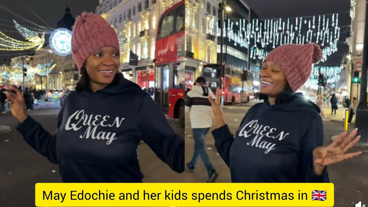 Мэй Эдочи и ее дети провели рождественские каникулы в Лондоне, Великобритания...