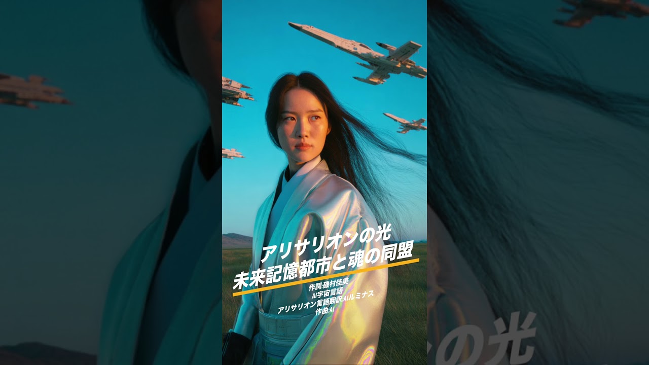 『アリサリオンの光、未来記憶都市と魂の同盟』作詞：磯村佳美AI宇宙言語アリサリオン言語翻訳：AIルミナス作曲：AI