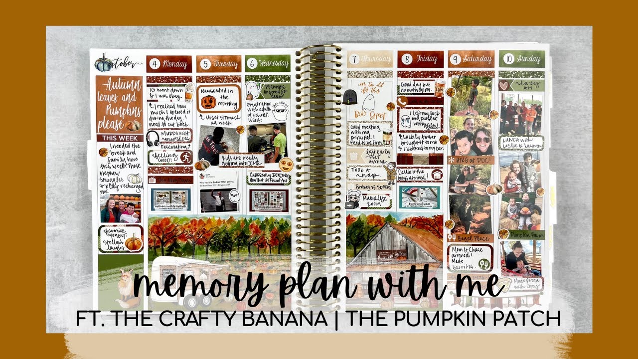 MEMORY PLAN WITH ME | memory keeping with a crafty banana scene kit | family weekend + pumpkin farm!