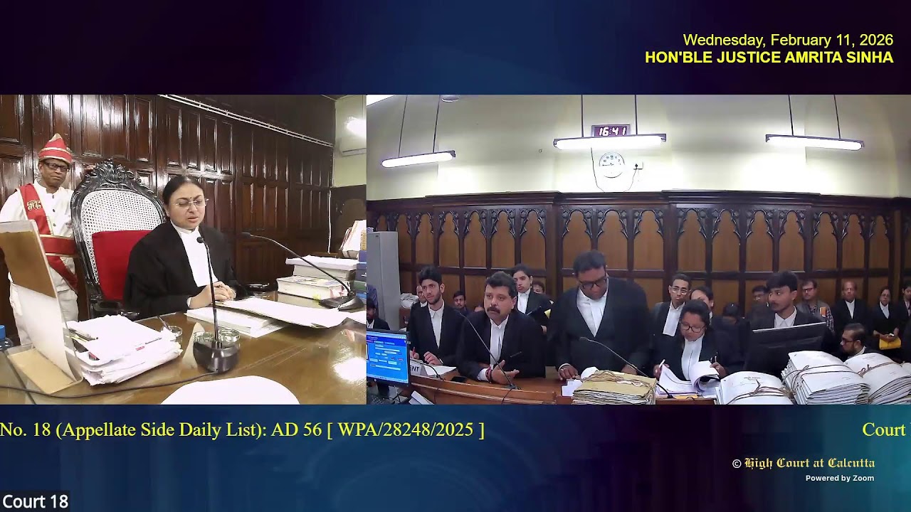 11 February 2026 | Court No. 18 | Live Streaming of the Court proceedings