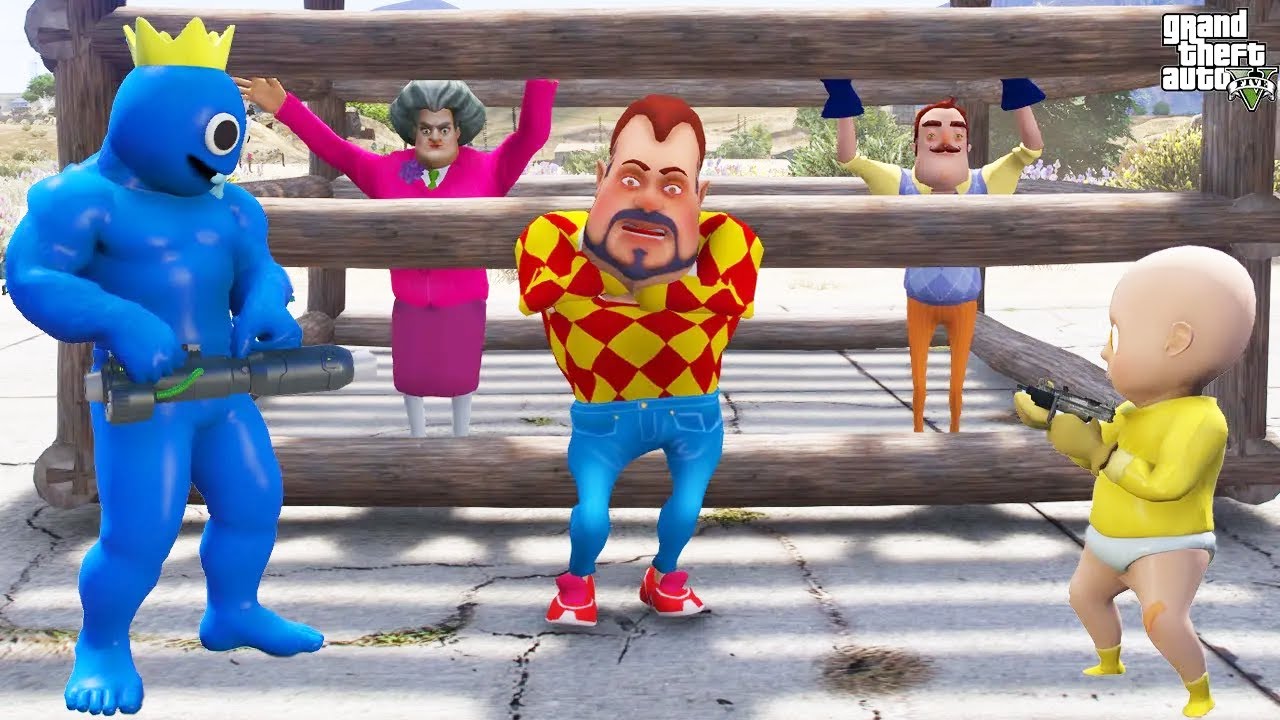 HAPİSTEN KURTARMA OPERASYONU 😱 Scary Teacher Rainbow Friends Baby in Yellow Dark Riddle GTA 5 Serisi