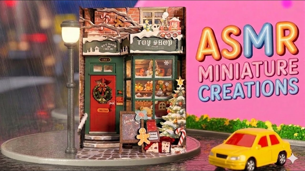 [ASMR]- Cozy miniature making in the rain- [no talking]