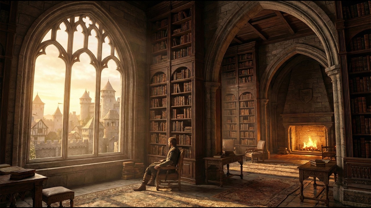 Medieval Fantasy Music for Study & Focus 📖 1 Hour Library Ambience