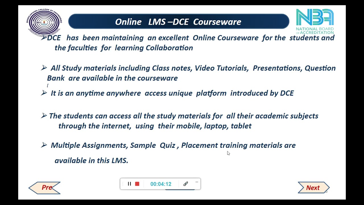 DCE Overview and Courseware