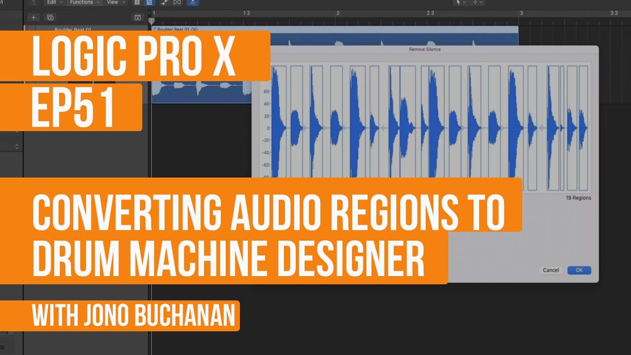 LOGIC PRO X — преобразование аудиорегионов в Drum Machine Designer