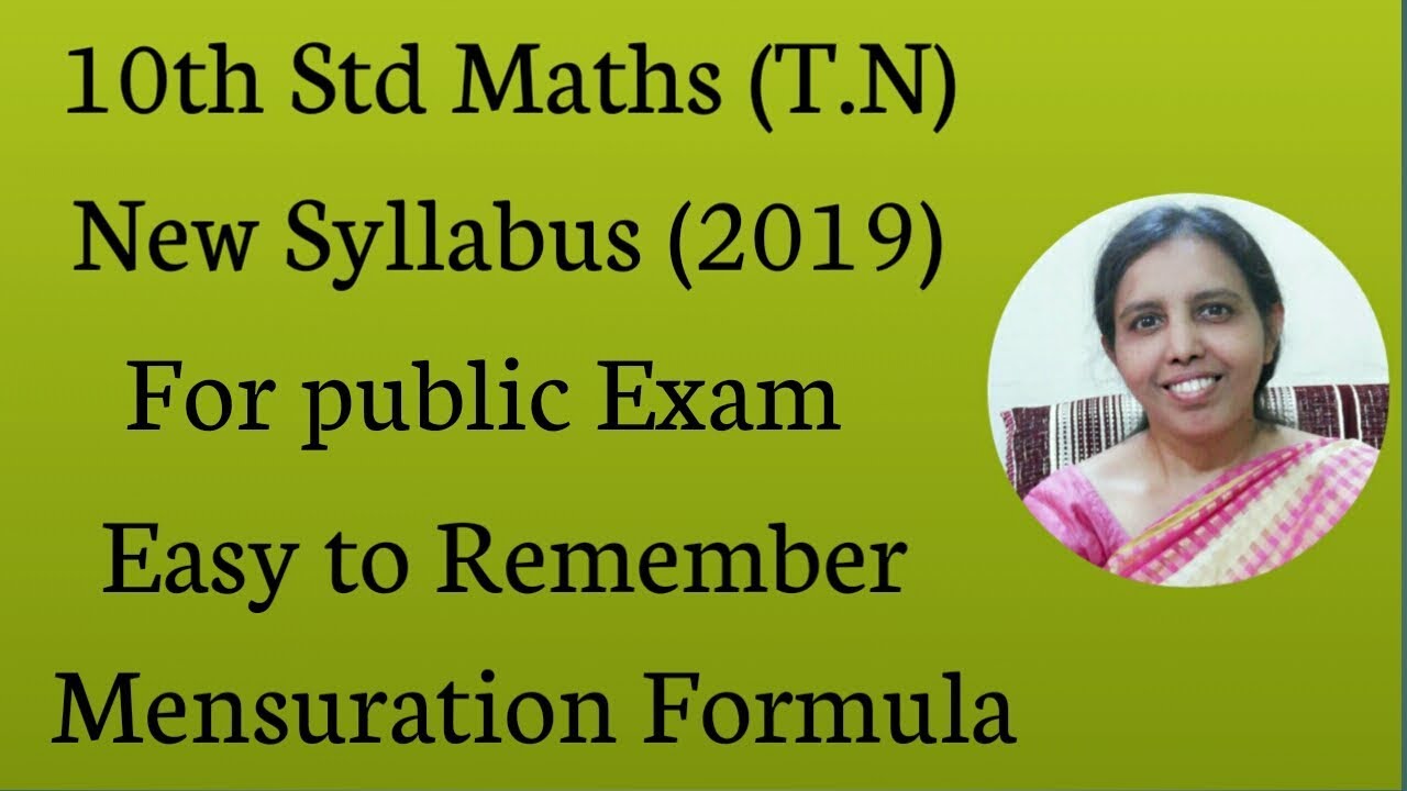 10th std maths  Easy to Remember Mensuration Formula|.