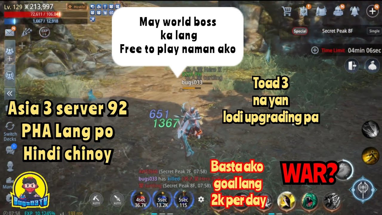 Mir4 - WAR NA! The F.king Vs the F2P (Asia 3 Server 92)