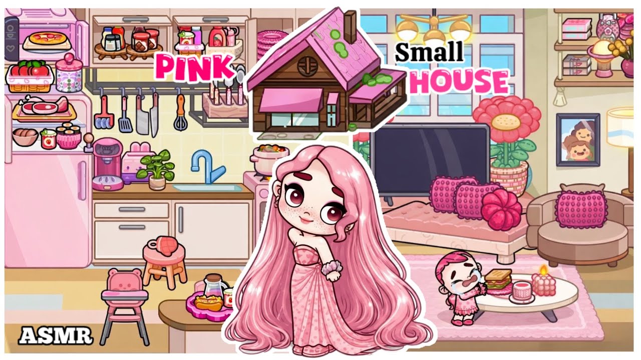 FREE PINK SMALL HOUSE/ ASMR/ AVATAR WORLD/ UPDATE/ HOUSE BUILT