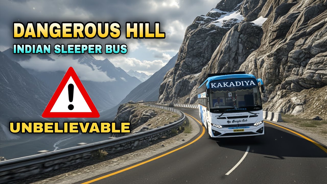 Sabse Khatarnak Rasta! 😱 Driving Indian Sleeper Bus on Dangerous Hill Road | The Hardik Gaming 
