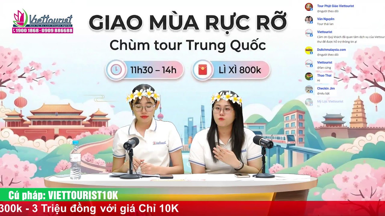 🔴 [LIVE NOW 18/3] - TỪ 11H30 ĐẾN 14H KHUYẾN MÃI TOUR LỄ GIỖ TỔ, TOUR LỄ 30/4
