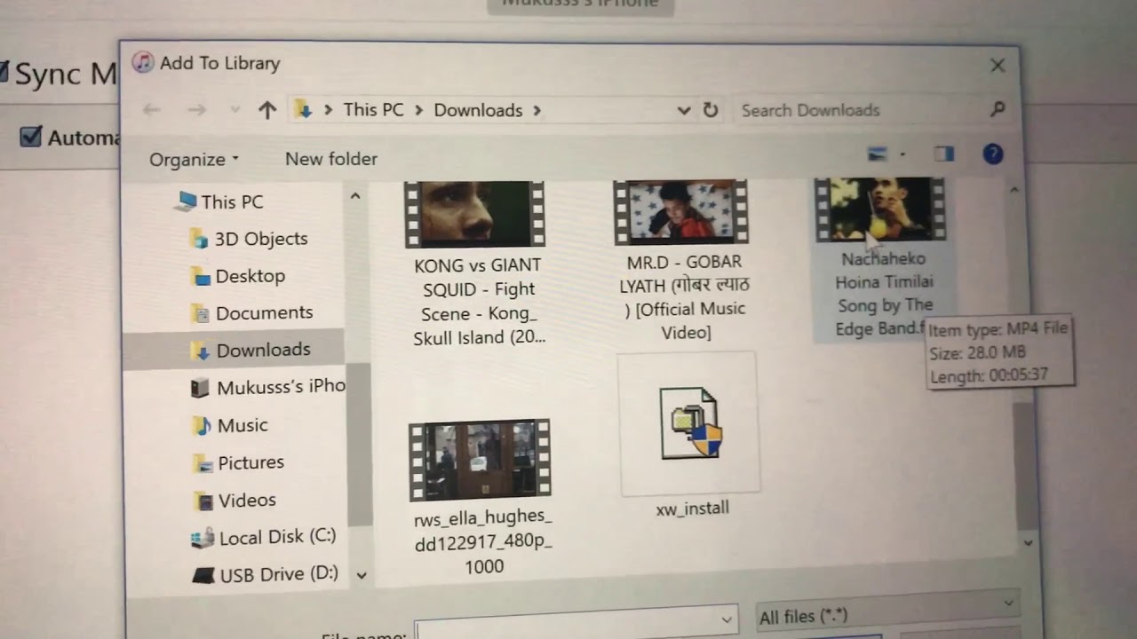 how to send video from laptop to i phone /nepali