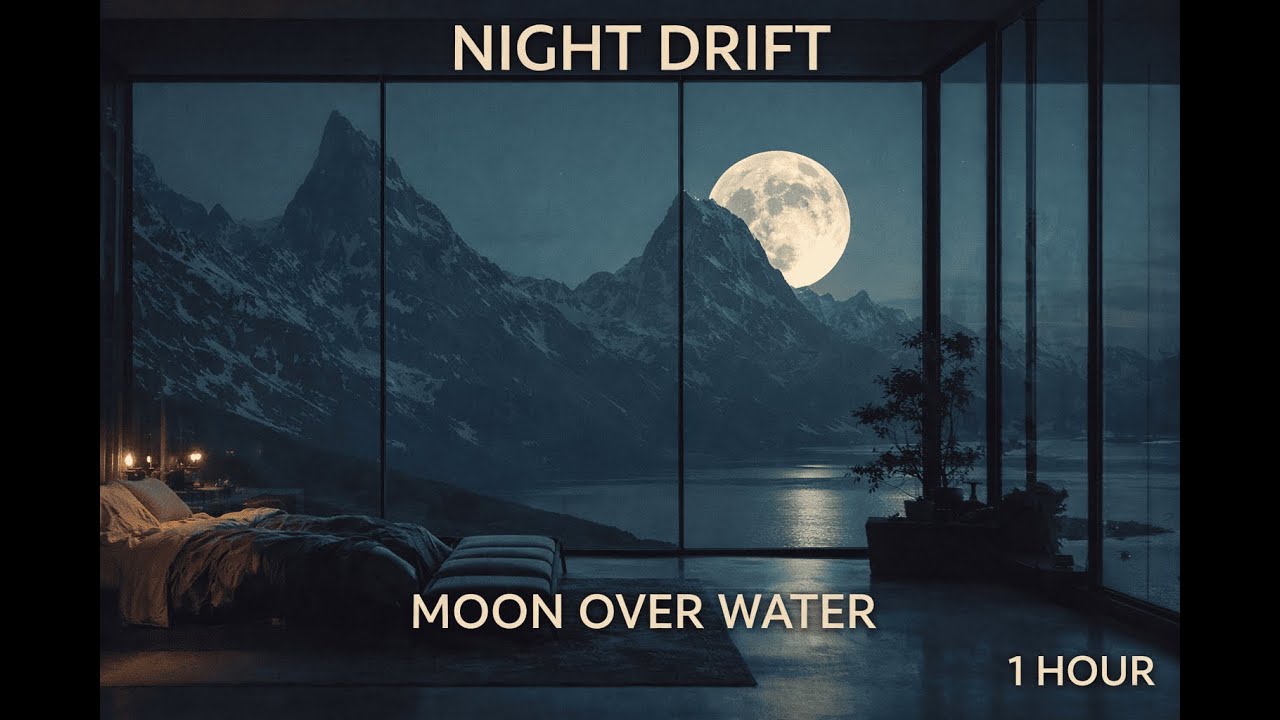 Night Drift — Moon Over Water, Quiet Room Inside (1 Hour)