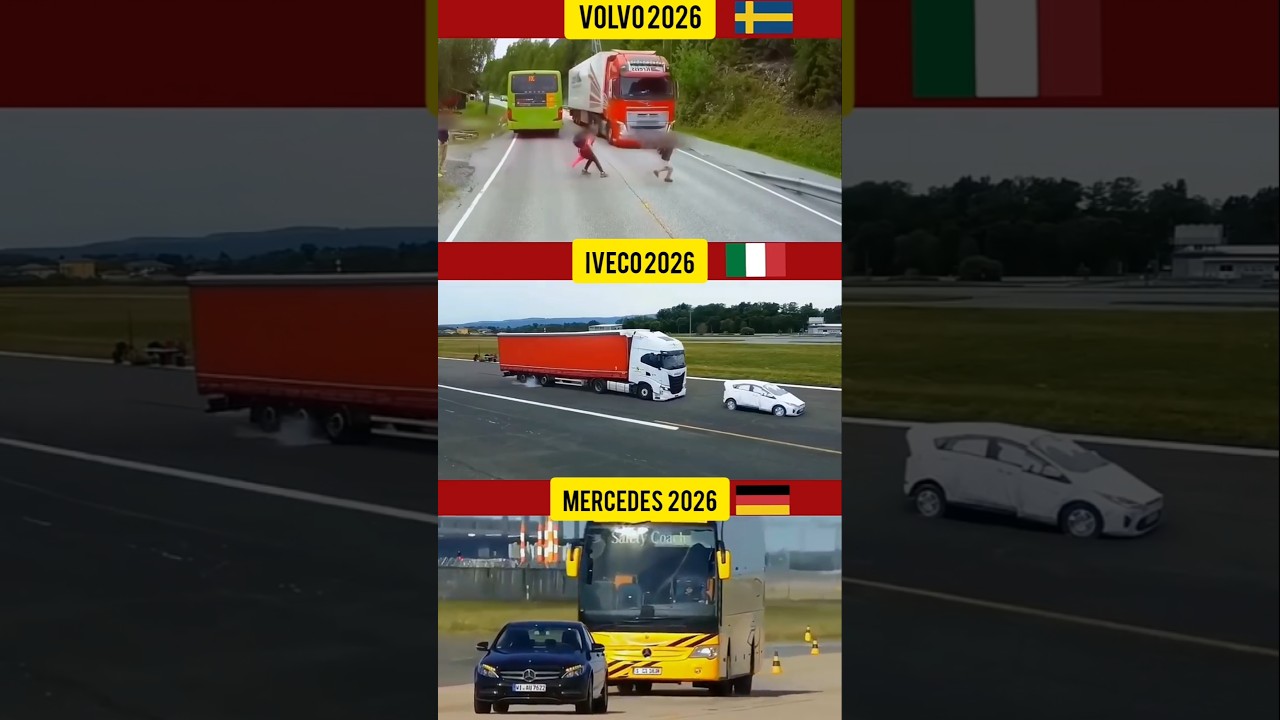 Automatic Emergency Braking Test | Volvo 2026 vs Mercedes 2026 vs Iveco 2026 &ndash; Who Stops Faster?