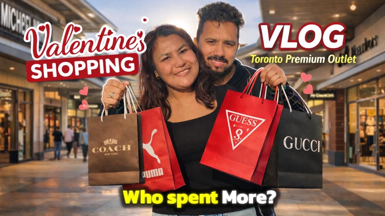 Valentine Shopping at Toronto Premium Outlet 💕 | Spent Too Much 😭💸 | Crazy Deals & Cute Moments!