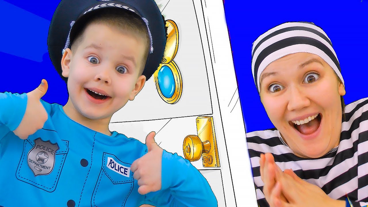 Police Officer Who's at the Door? Safety Song for Kids with Police man Kids Songs and Nursery Rhymes
